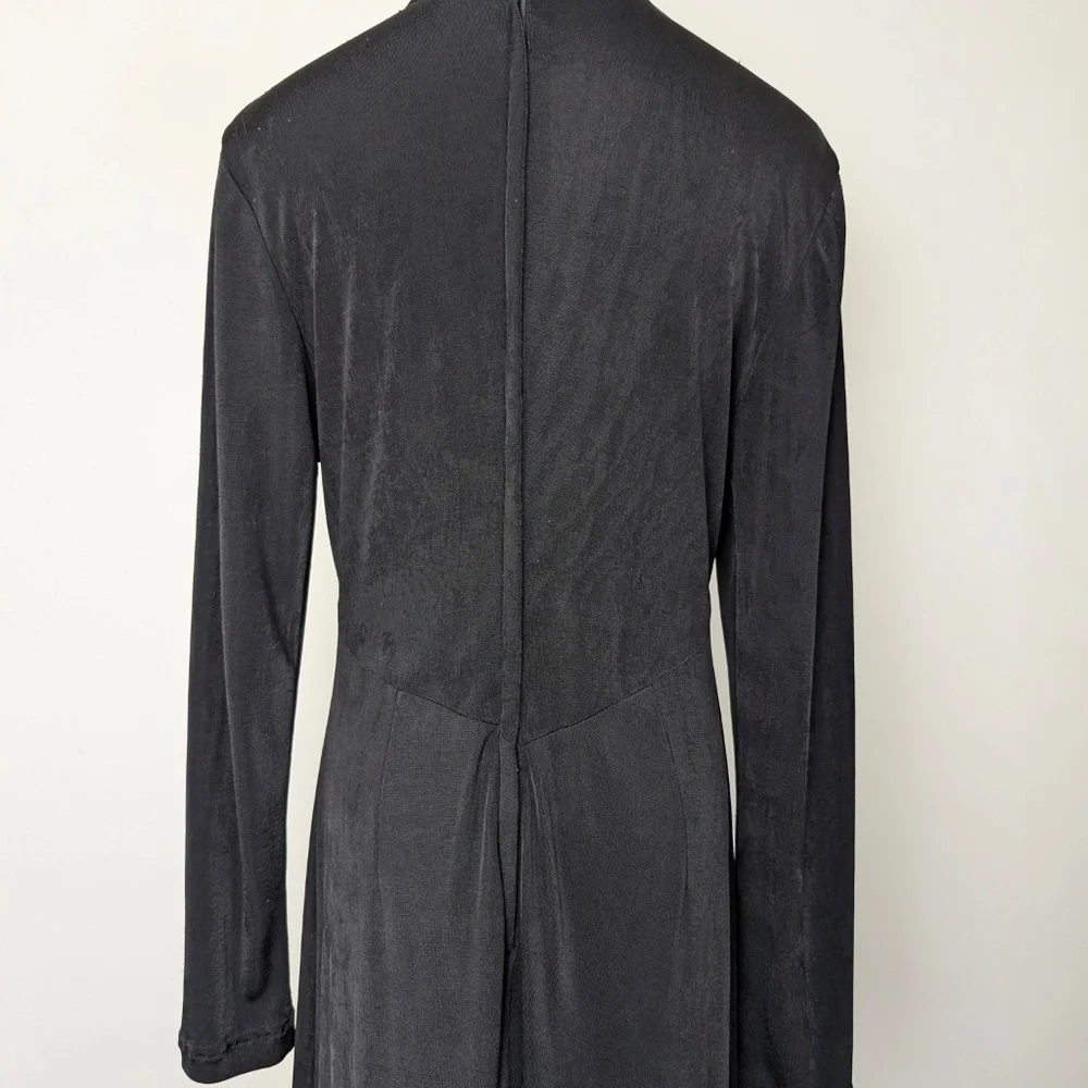 90s Black Maxi Dress Sheer Size Large Floor Length - Picture 6 of 13